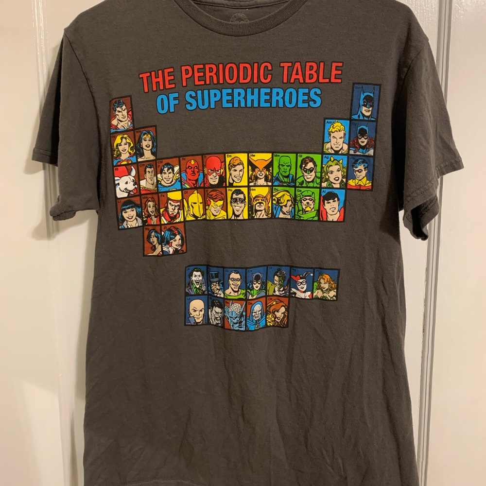 DC comics original superhero periodic table tee